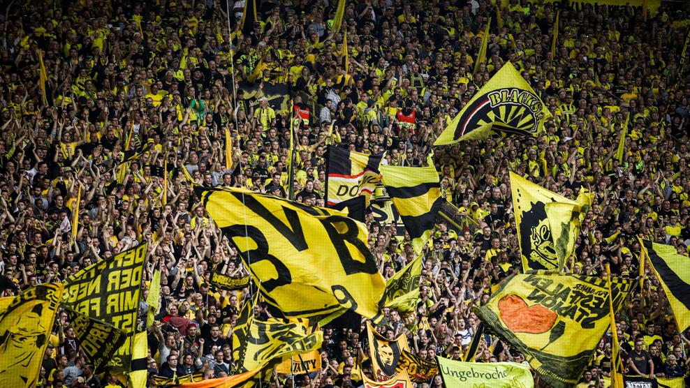 Dortmund's 'Yellow Wall' of noise and colour